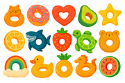 Pool Floats Set, a Seasonal Illustration by ananastya (Thumbnail 2 of 3)