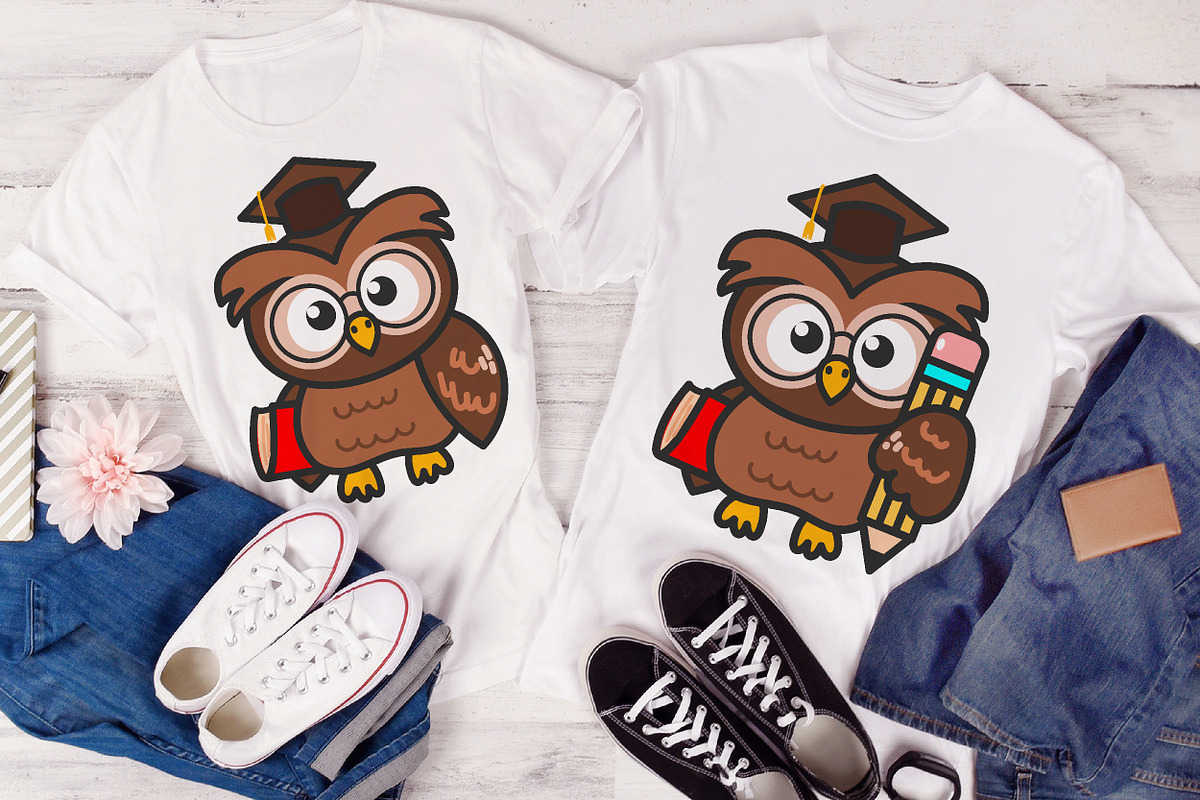 Owl graduation cap, Back to school, an Education Illustration by Noey smiley (Photo 5 of 5)