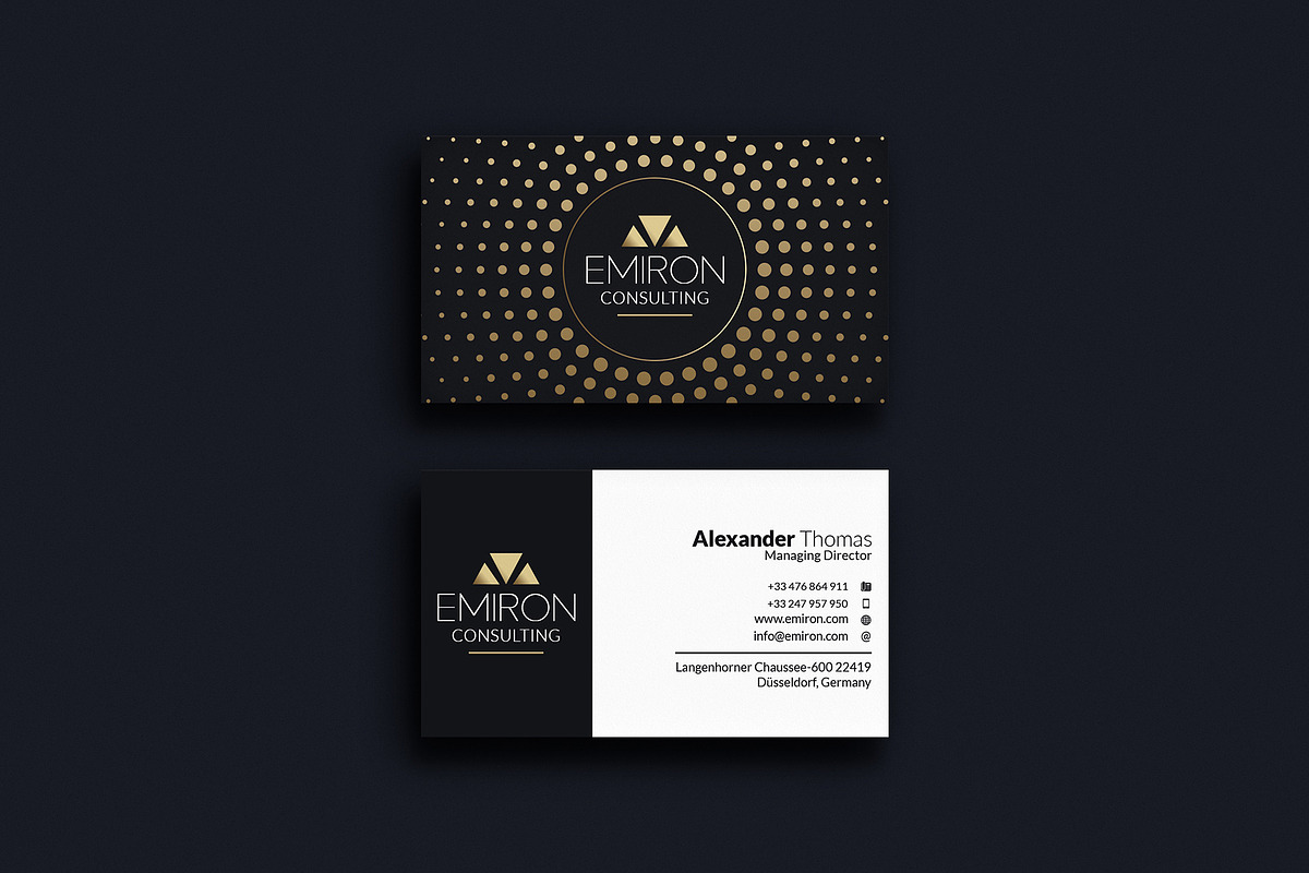 Elegant Gold Business Card, a Business Card Template by Marvel (Photo 1 of 5)