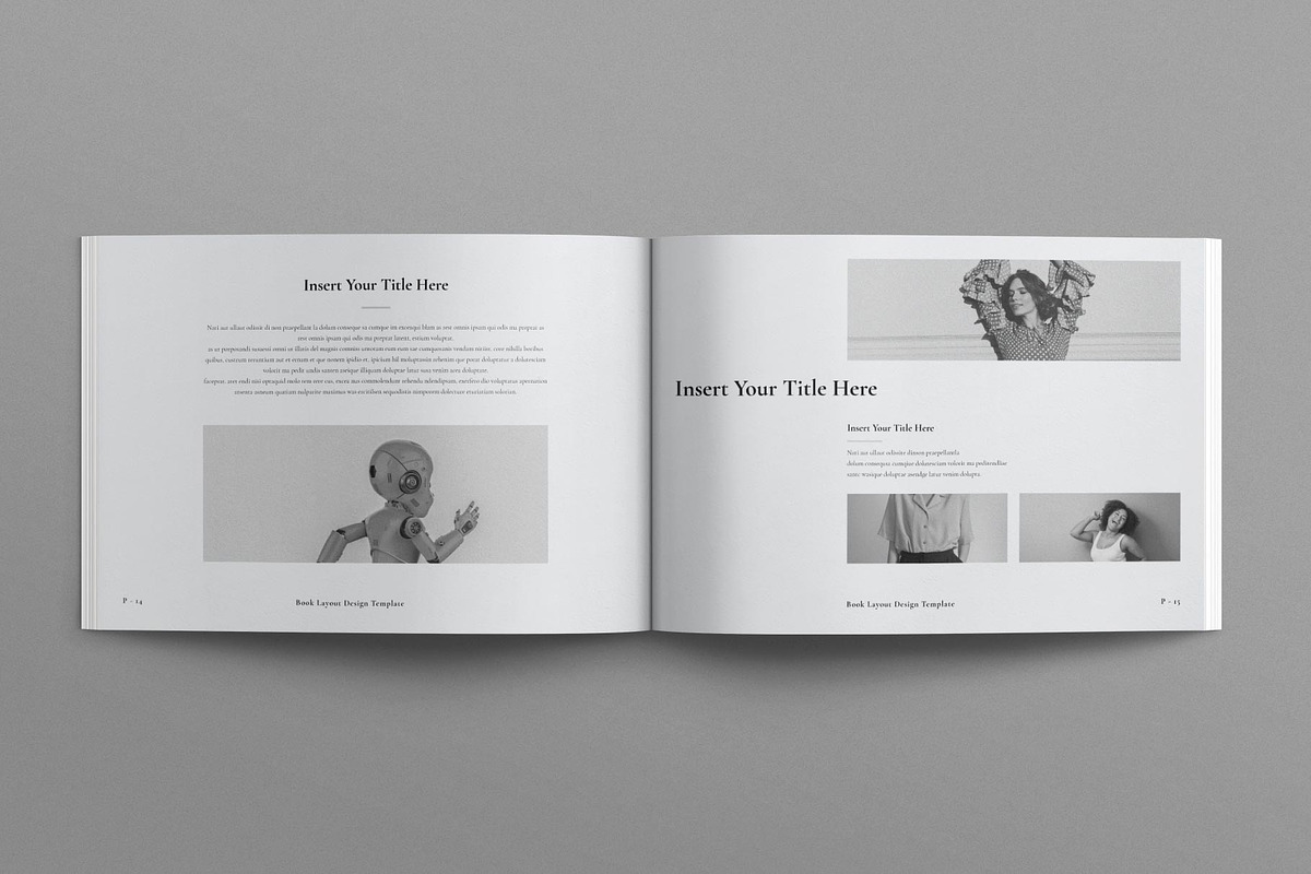 Book Title Layout Design Landscape, a Brochure Template by E-Type