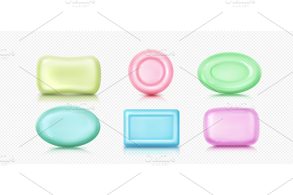 Colorful 3d soap bar collection, an Object Illustration by art PVP - market