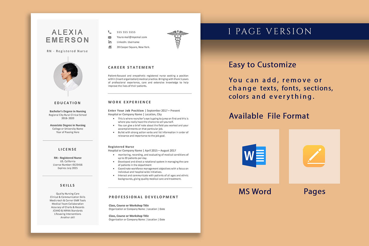 RN Resume Template Nurse, a Resume Template by VictoriousVita (Photo 2 of 8)