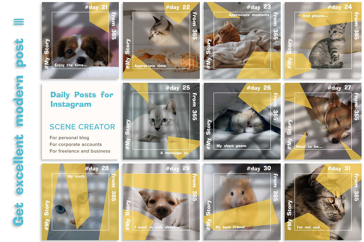 11 Instagram Posts Creator 21-31 day, a Social Media Template by Zimages (Photo 4 of 6)