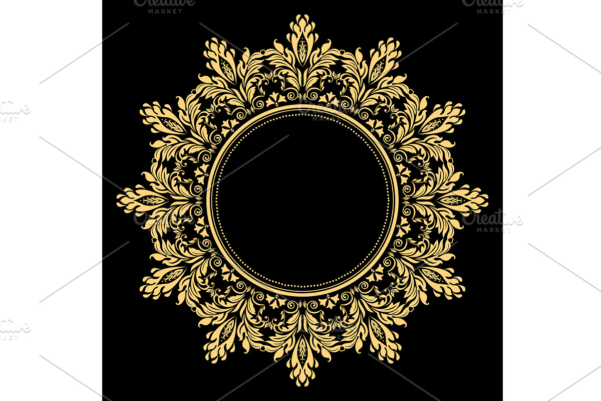Vintage round frame in retro style, an Illustration by RODINA (Photo 1 of 3)