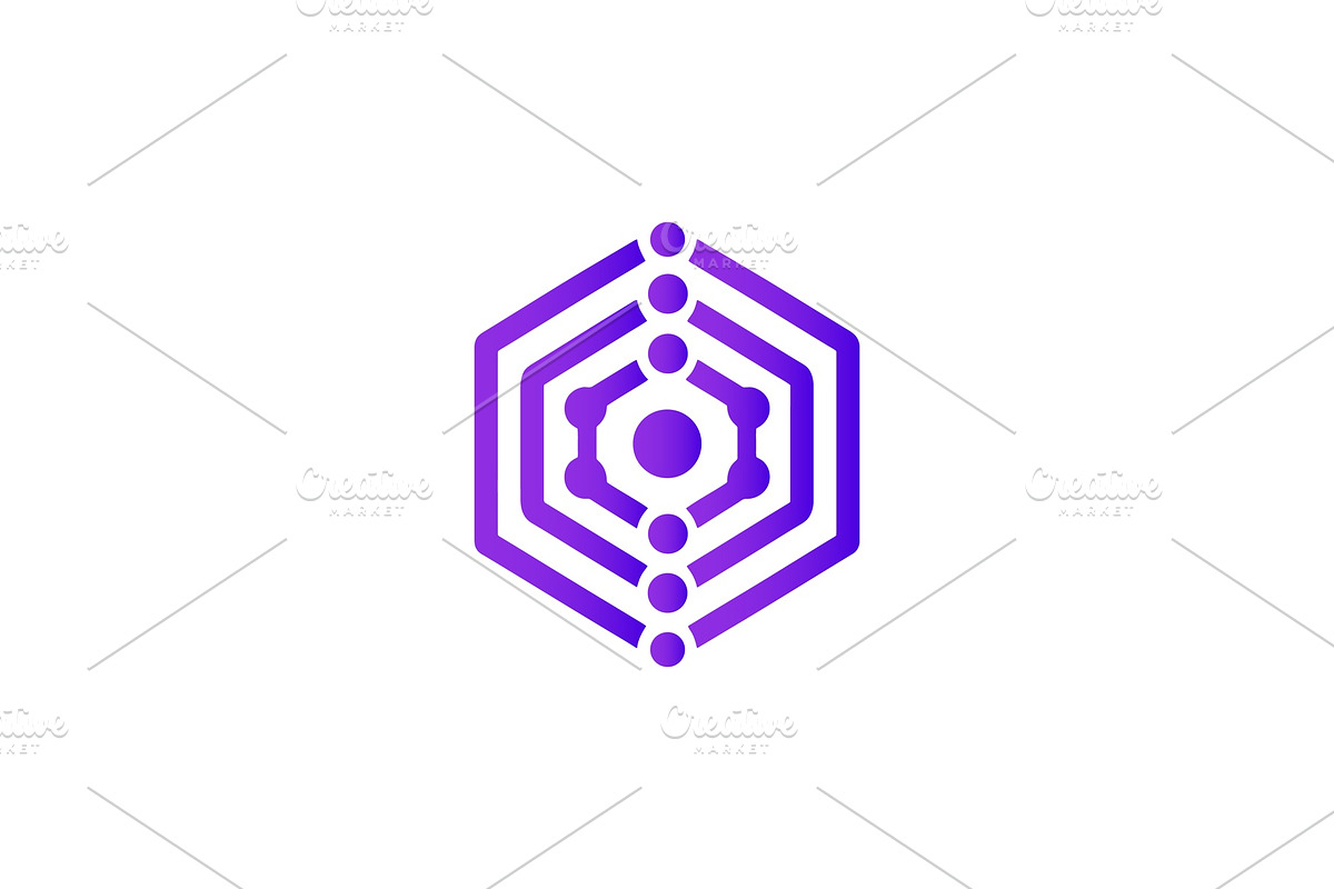 Modern Hexagonal Tech Atom Logo, a Branding & Logo Template by Vectorium Studio (Photo 1 of 9)