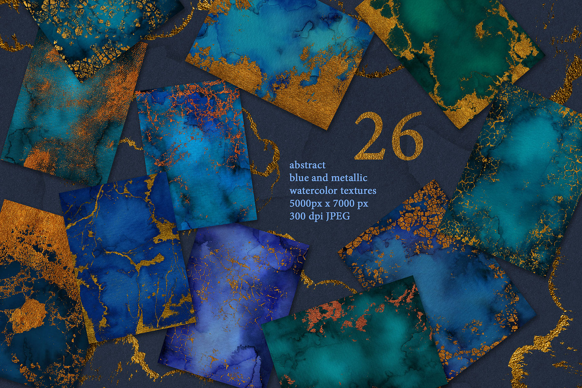 Blue and Gold Textures pack, a Texture Graphic by Marmoris.Arts (Photo 1 of 9)