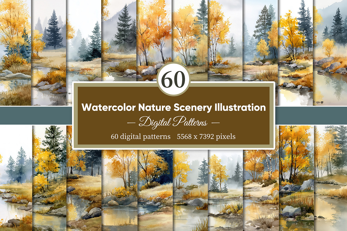 Watercolor Nature Illustration, a Decorative Illustration by Housui Patterns (Photo 1 of 9)