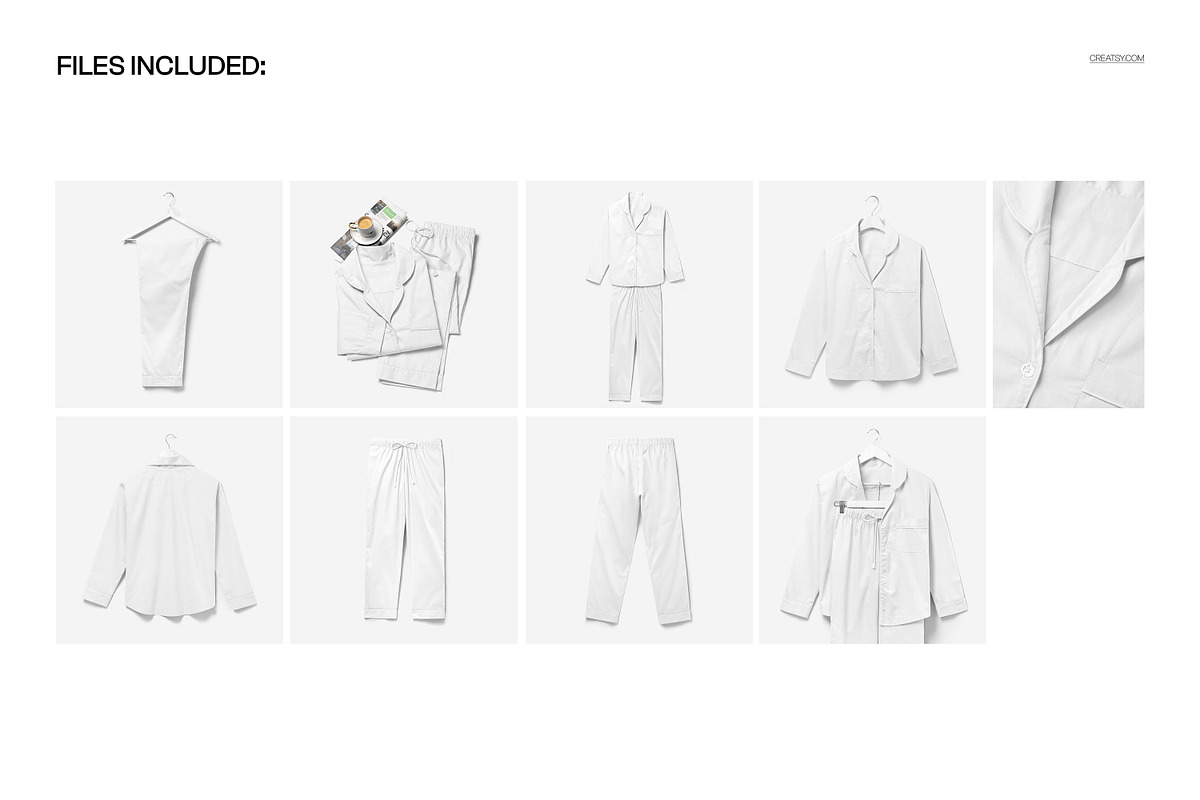 Long Sleeve Pajama Set Mockup, a Shirt Mockup by creatsy5 (Photo 2 of 10)