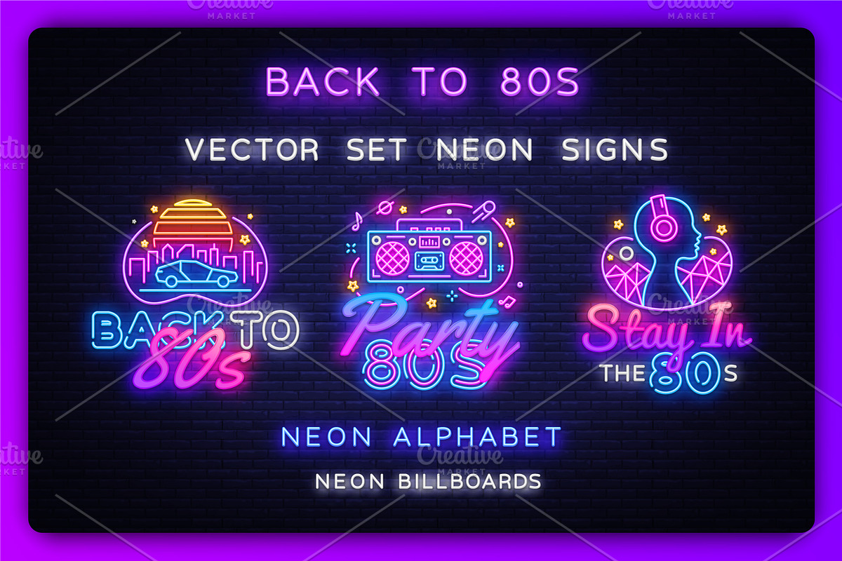 Back to 80s Neon Signs, an Illustration by Soifer Design (Photo 1 of 2)
