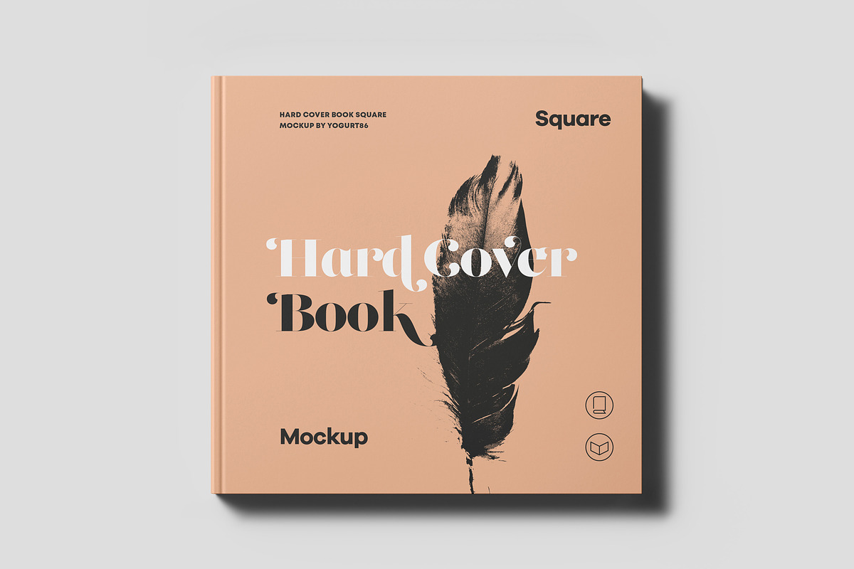 Hard Cover Square Book Mock-up, a Books & Magazine Mockup by Yogurt86 (Photo 2 of 19)