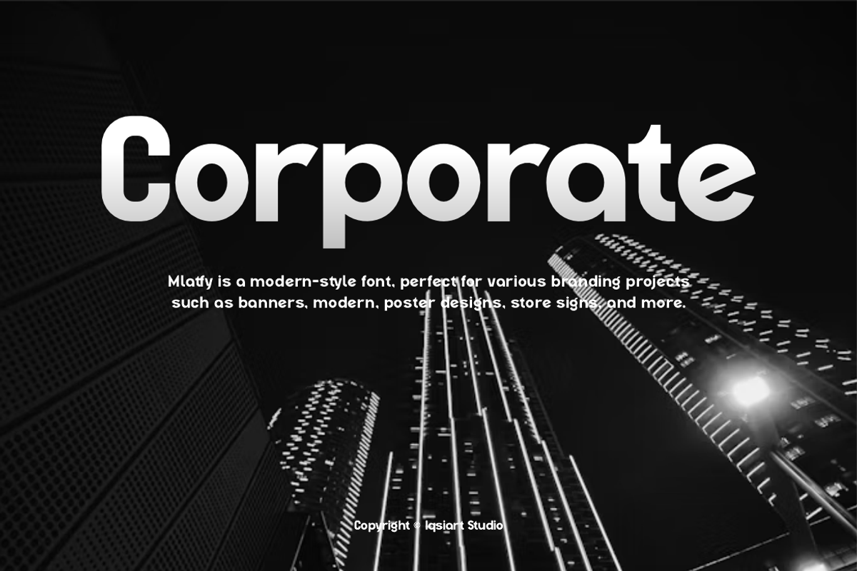 Mlatfy - Modern Sans Bold Font, a Sans Serif Font by Iqsiart Studio (Photo 3 of 14)