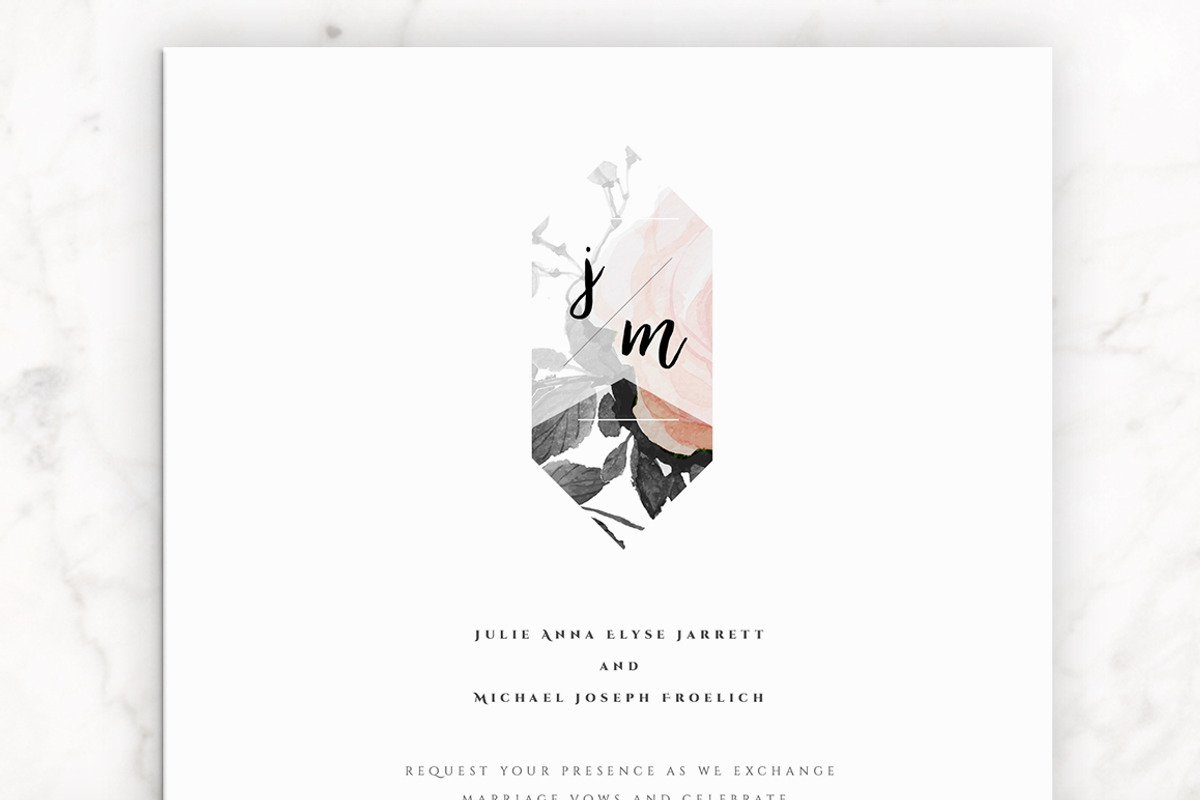 Modern Floral Wedding Invitation Kit, an Invitation Template by Aloha Philly (Photo 2 of 7)