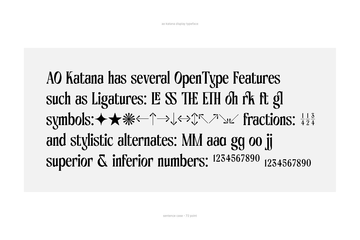AO Katana - Display Typeface, a Serif Font by OwunStudio (Photo 5 of 21)