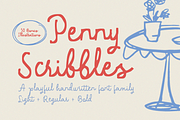 Penny Scribbles - Handwritten Family, a Handwritten Font by DzikrulAulia (Thumbnail 1 of 12)