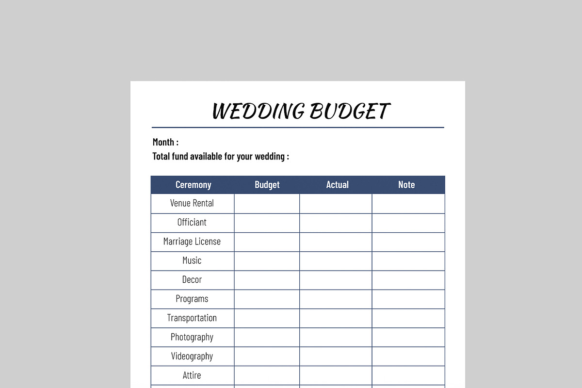 Wedding Budget Template, a Stationery Template by MightyDesign (Photo 2 of 8)