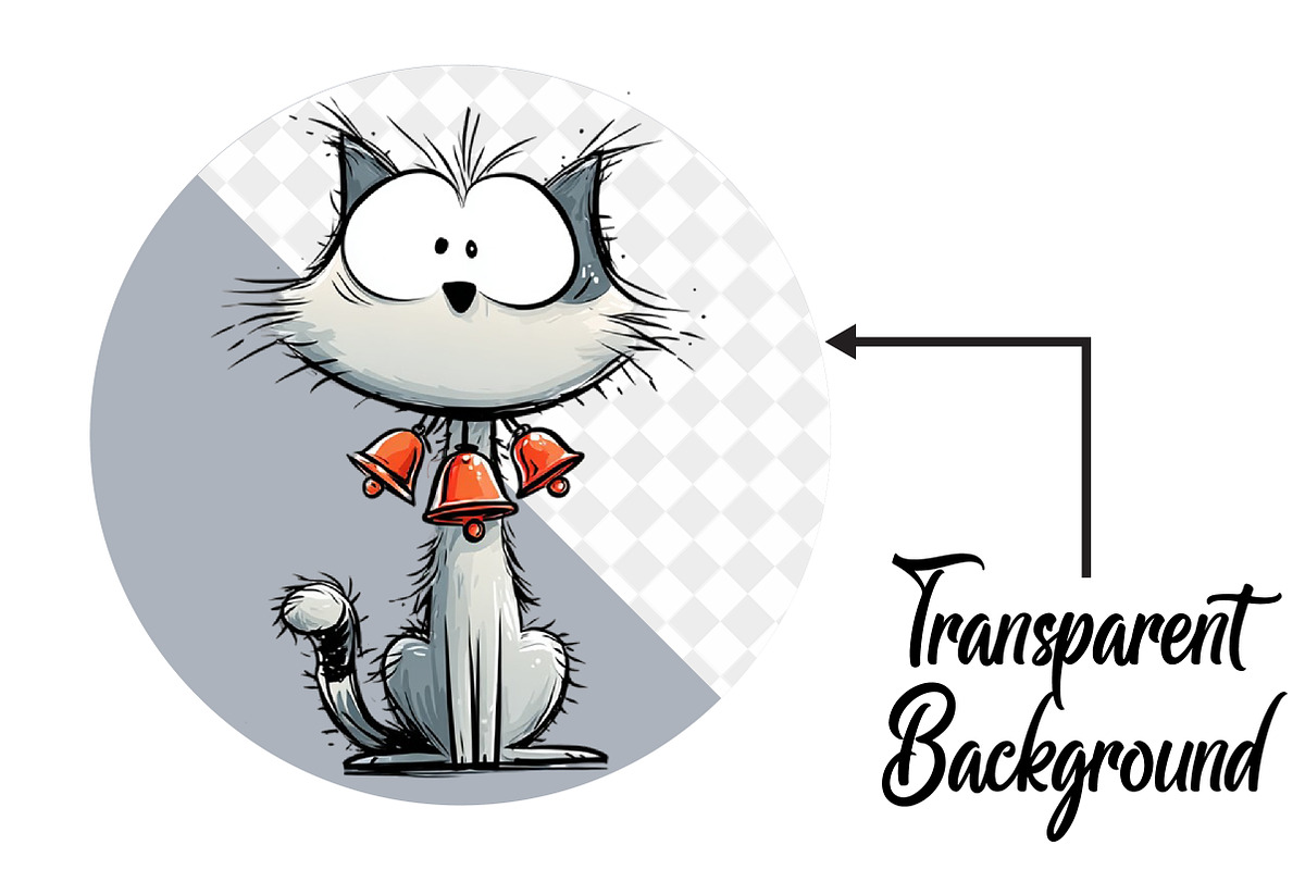 Cute Christmas Cat Clipart, an Illustration by Pixels.Craft (Photo 2 of 6)