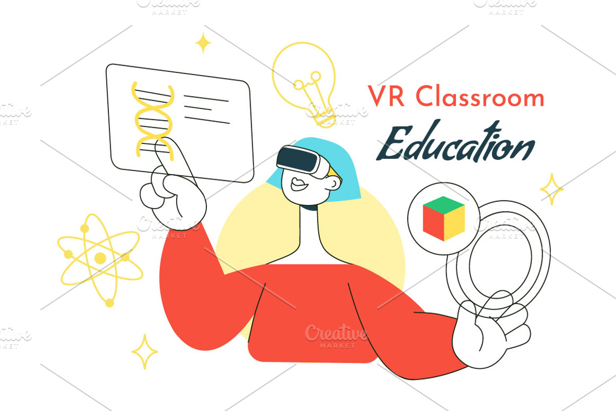10 VR Classroom Education, an Education Illustration by denayunebgt (Photo 4 of 4)