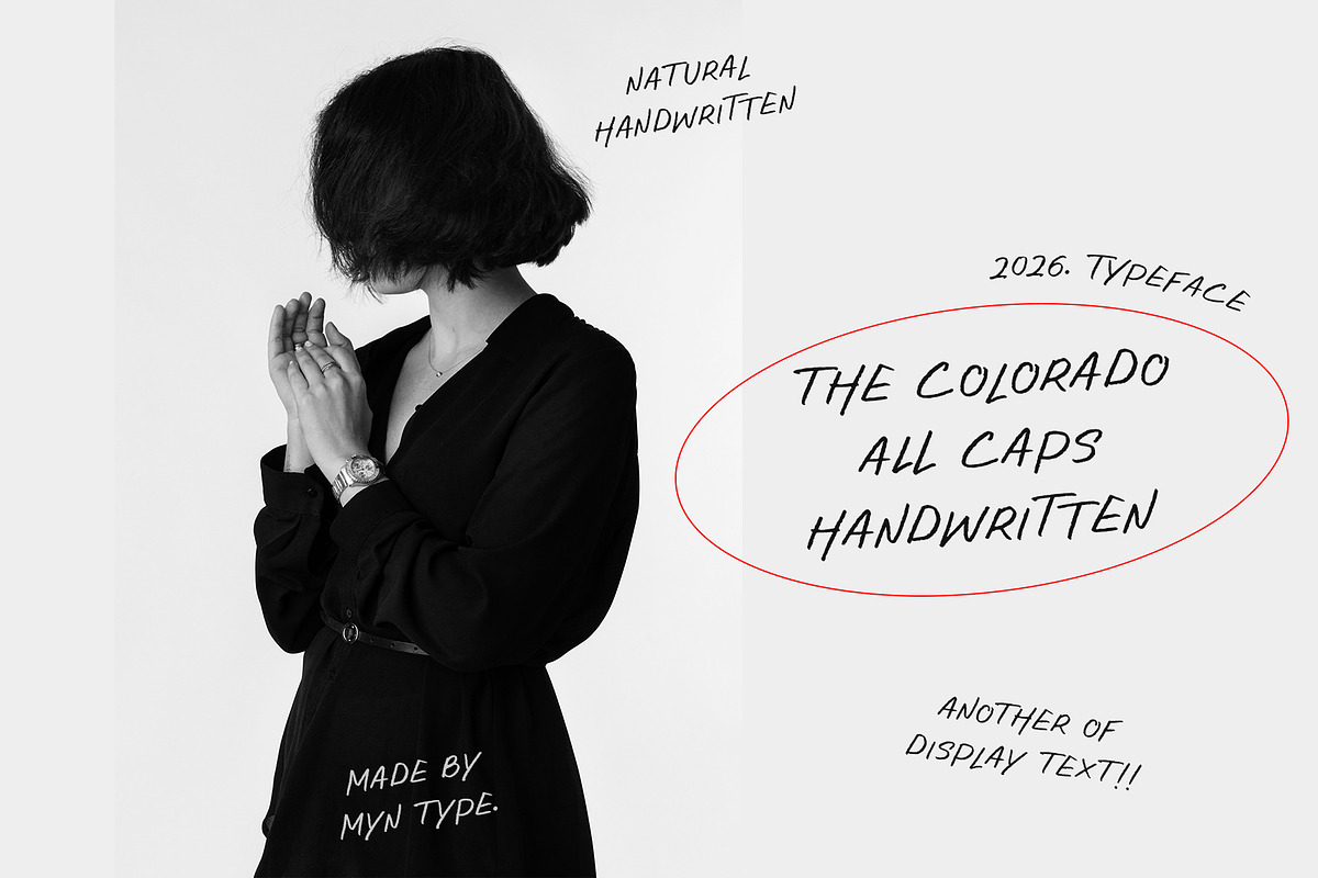 The Colorado - All Caps Handwritten, a Handwritten Font by Myn Type (Photo 1 of 12)