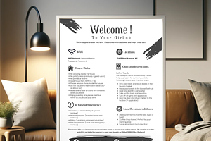 Editable Airbnb Welcome Sign, a Print Template by MondaySpark