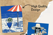 Blue Summer 40 Digital Papers Bundle, a Person Illustration by Fusion Dream (Thumbnail 6 of 8)