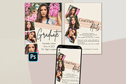 Modern Graduation Card Template, a Card Template by InstaNoirDesigns (Thumbnail 1 of 9)