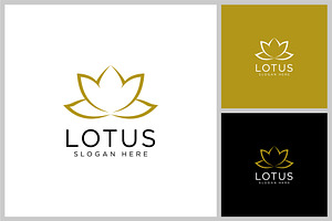 Lotus Flower Logo Vector Design