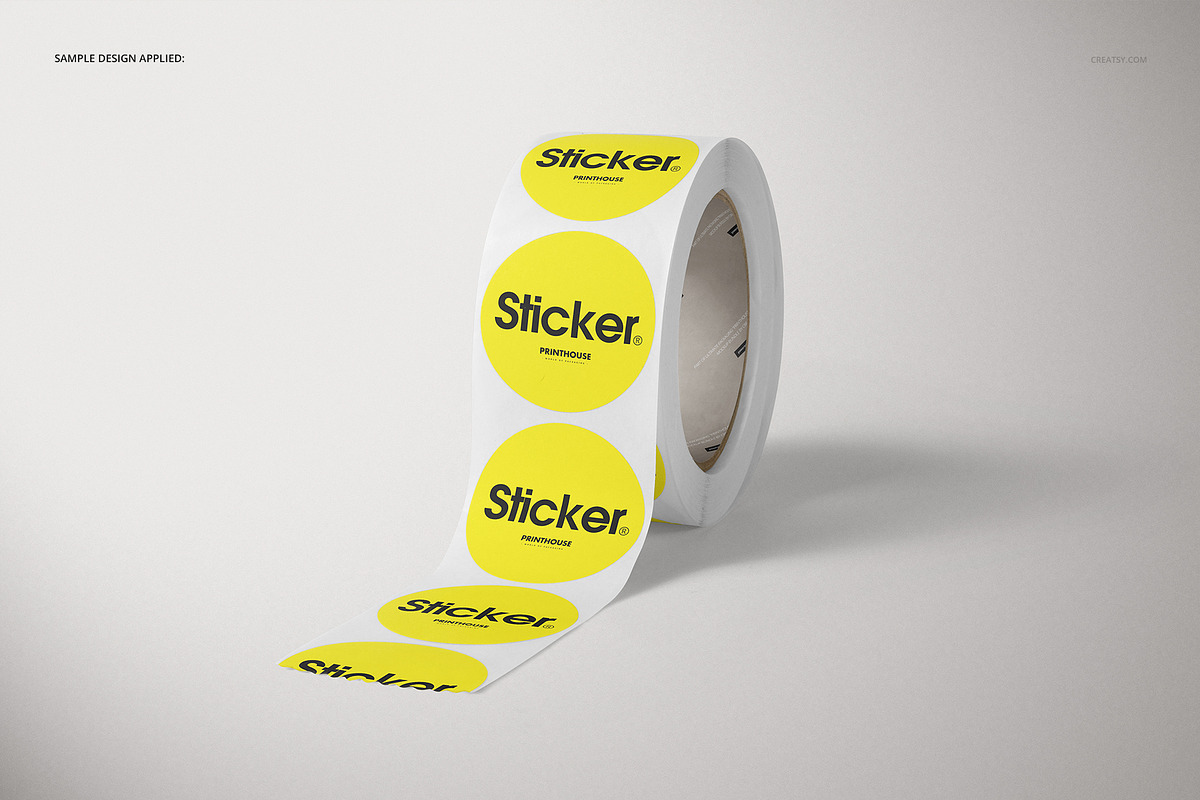 Round Roll Stickers Mockup Set, a Household Mockup by creatsy5 (Photo 7 of 15)
