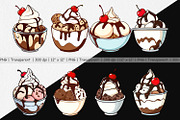 Sundae Delight Clipart, a Graphic by Artnoy (Thumbnail 2 of 5)