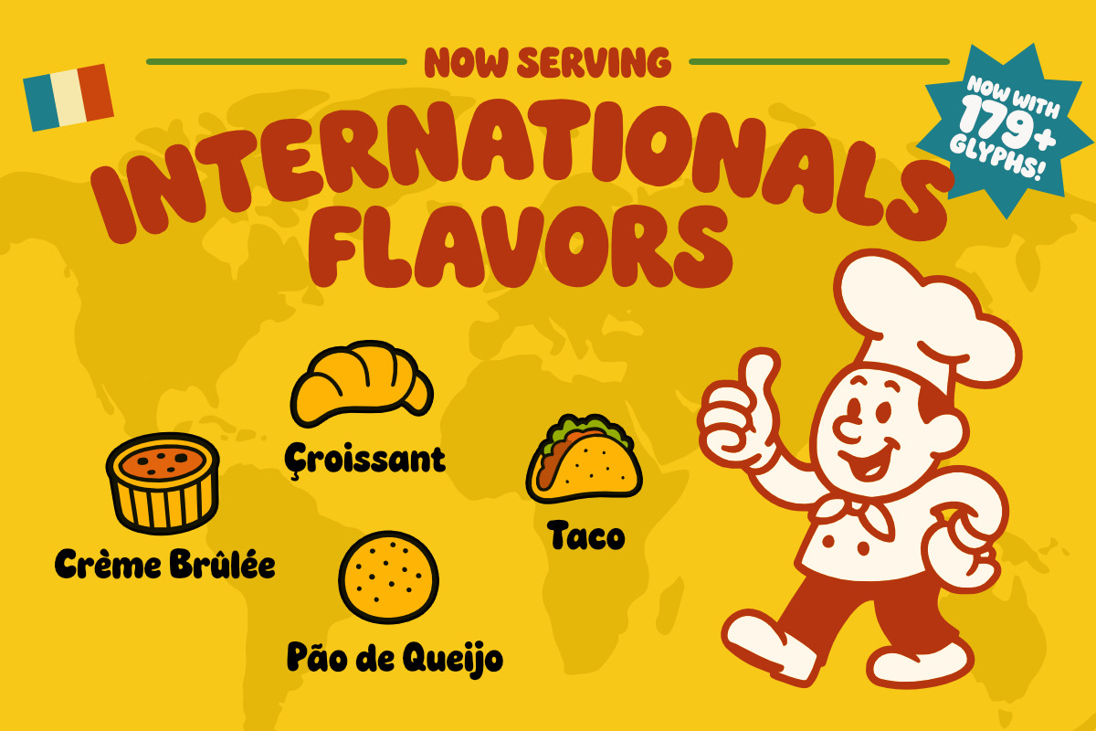Chubby Dinner - Retro Fast Food Font, a Sans Serif Font by Rillatype (Photo 3 of 9)