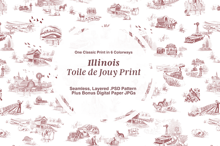 Illinois Seamless Pattern Set, a Pattern Graphic by Hughes Studio
