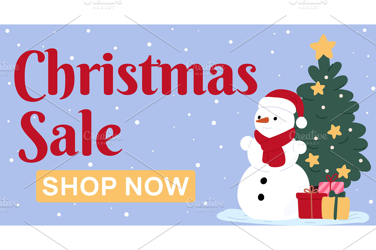 Christmas poster. Seasonal sale card, an Illustration by Vectorbuum