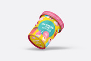 Ice Cream Tub Mockup - 8 views, a Packaging Mockup by Illusiongraphic (Thumbnail 4 of 19)