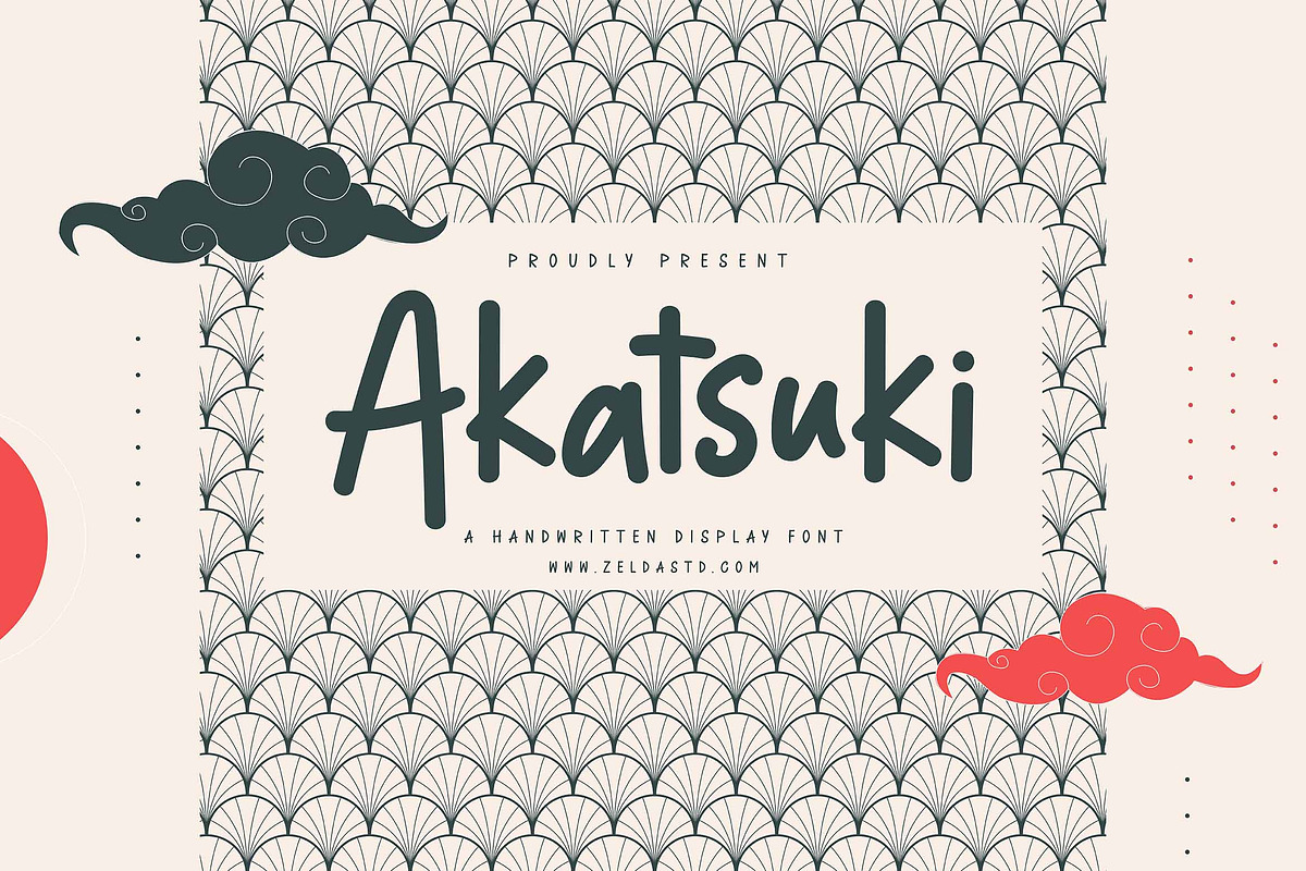 Akatsuki Display Font, a Handwritten Font by Zelda Graphic (Photo 1 of 6)