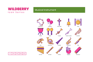 60 Musical Instruments Icons