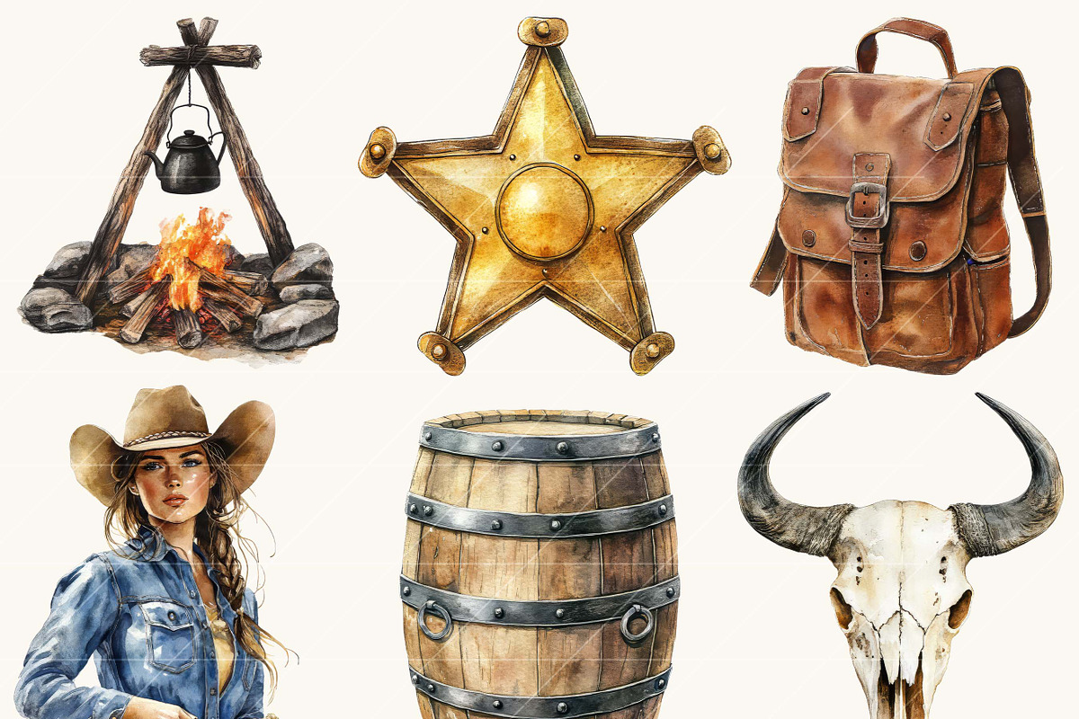 Watercolor Western Clipart Bundle, a Person Illustration by Design Scotch (Photo 4 of 8)