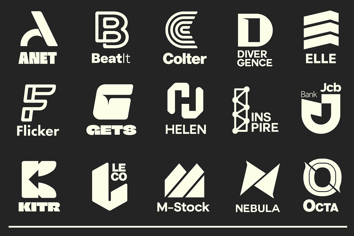 Letter Logo Template Vol 3, a Solid Icon by Tekuni (Photo 9 of 12)