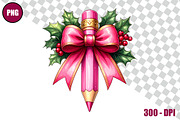 Pencil with Bow Clipart Bundle Files, a Decorative Illustration by taramija (Thumbnail 15 of 26)