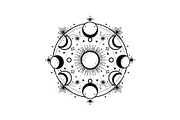 Moon Phase Mandala SVG Bundle, an Illustration by yasushie (Thumbnail 29 of 31)
