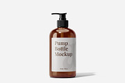 Amber Pump Bottle Mockup, a Cups & Container Mockup by Akebareee (Thumbnail 1 of 3)