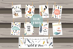 8 Cute Lovely Design Boho Cards2