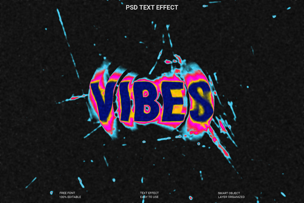 Vibes Splatter Text Effect PSD, a Layer Style Add-On by Imamul001