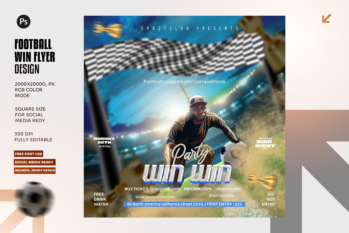 03 Football Win Flyer Bundle, a Graphic by Shajib Shikder (Photo 2 of 4)