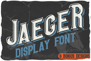 Jaeger font + 6 bonus illustrations