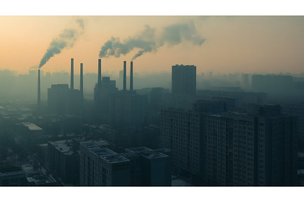 City Smog Emissions From Industrial