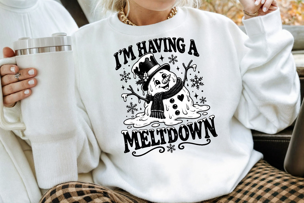Im Having A Meltdown Snowman PNG, a Seasonal Illustration by Creative Art (Photo 3 of 3)