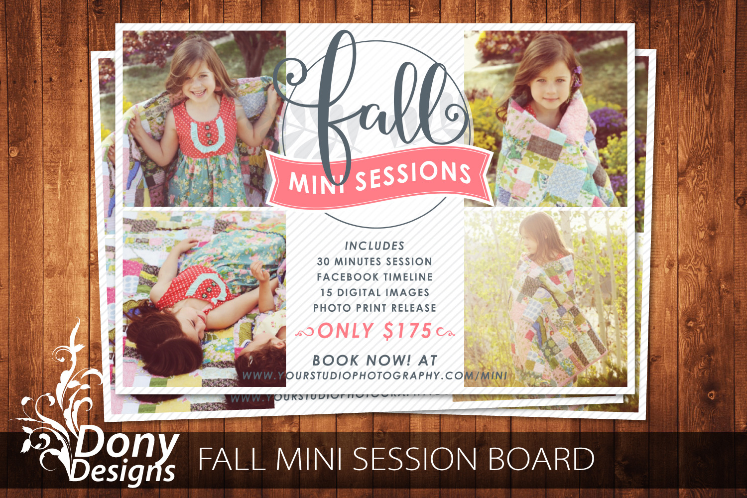 Fall Mini Sessions PSD Template, a Flyer Template by DonyDesigns