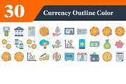 Currency Outline Color Icons Bundle, an Outline Icon by EllaMaiyaali (Thumbnail 2 of 3)