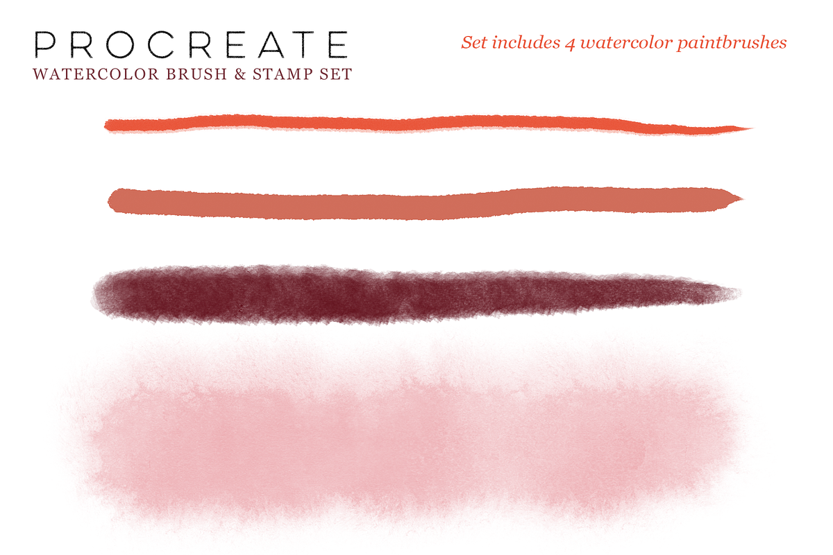 Procreate Watercolor Brush & Stamps, a Brush Add-On by CC CREATIVE CO (Photo 14 of 21)