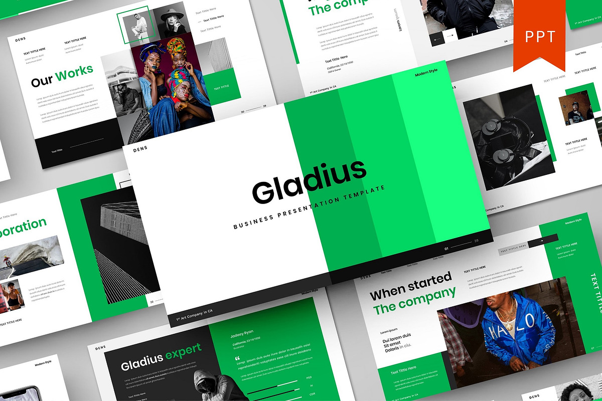 Gladius – Business PowerPoint, a Presentation Template by Dens Creative Studio (Photo 1 of 6)