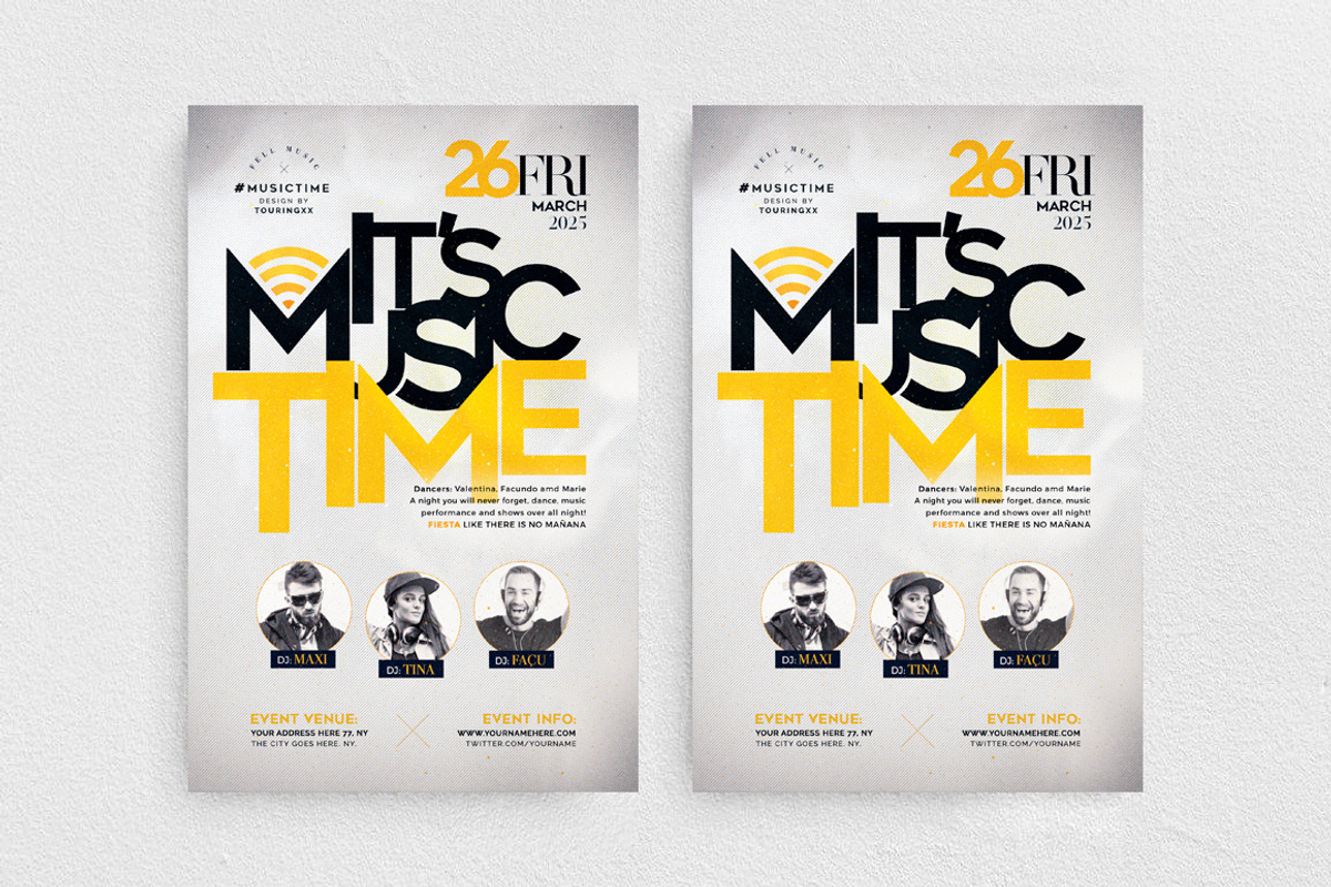 It's Music Time Flyer + Instagram, a Flyer Template by Touringxx Creative Studio (Photo 1 of 3)
